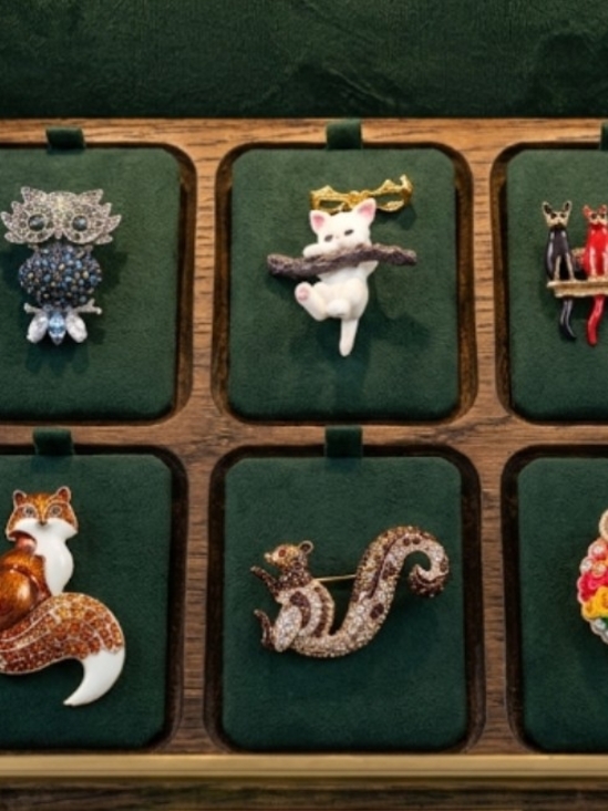 Source Unknown Jewelry - Animal Brooches Owl, Kitten, Cat Family, Red Fox, Squirrel And Ram - CHOOSE ONE
